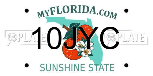 10JYC Florida License Plate
