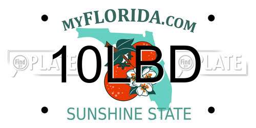 10LBD Florida License Plate