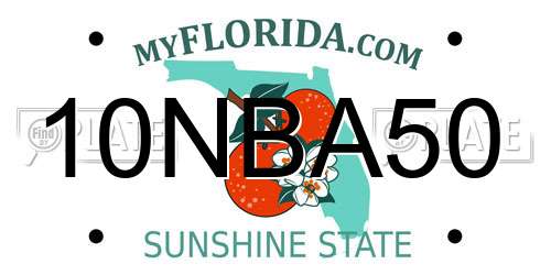 10NBA50 Florida License Plate