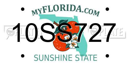 10SS727 Florida License Plate