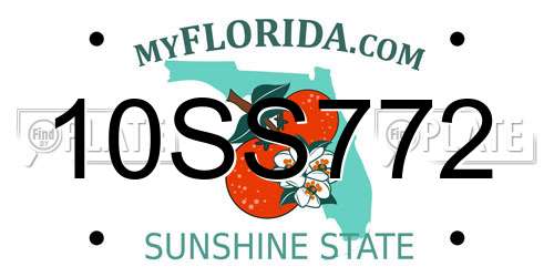10SS772 Florida License Plate