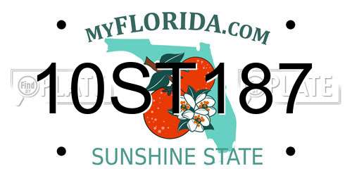 10ST187 Florida License Plate