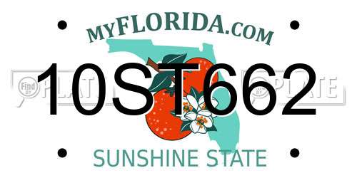 10ST662 Florida License Plate