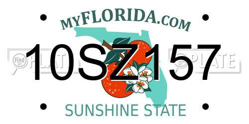 10SZ157 Florida License Plate