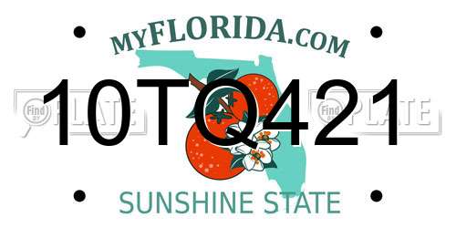10TQ421 Florida License Plate