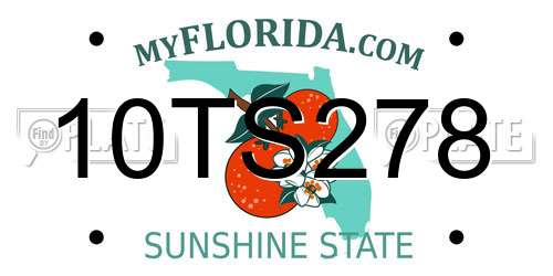 10TS278 Florida License Plate