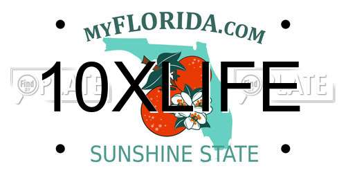 10XLIFE Florida License Plate