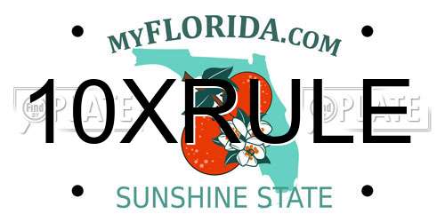10XRULE Florida License Plate