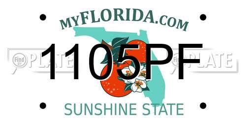 1105PF Florida License Plate