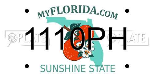 1110PH Florida License Plate