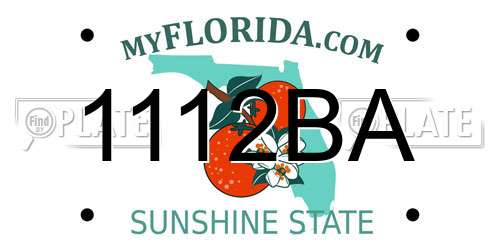 1112BA Florida License Plate