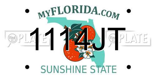 1114JT Florida License Plate