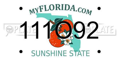 111O92 Florida License Plate