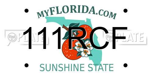 111RCF Florida License Plate