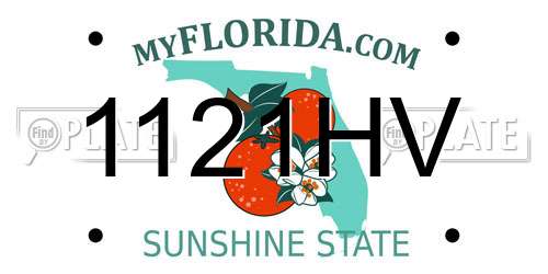 1121HV Florida License Plate