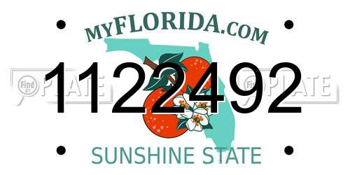 1122492 Florida License Plate