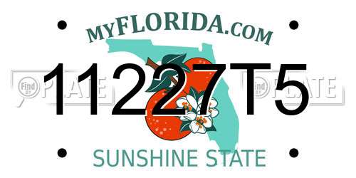 11227T5 Florida License Plate
