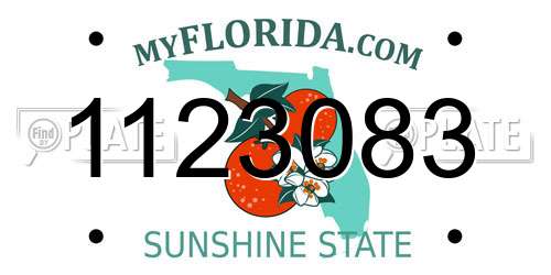 1123083 Florida License Plate