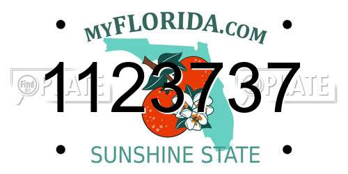 1123737 Florida License Plate