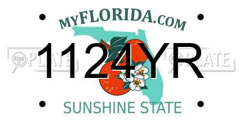 1124YR Florida License Plate