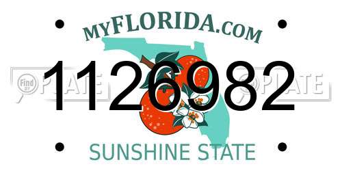 1126982 Florida License Plate
