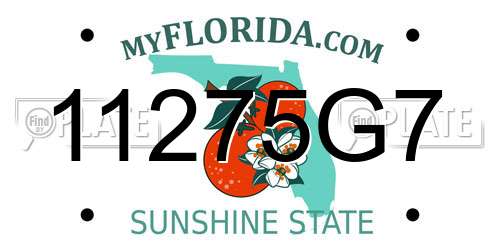 11275G7 Florida License Plate