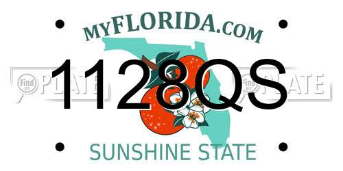 1128QS Florida License Plate