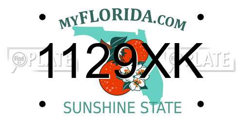 1129XK Florida License Plate
