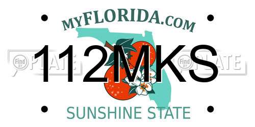112MKS Florida License Plate