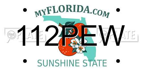 112PEW Florida License Plate