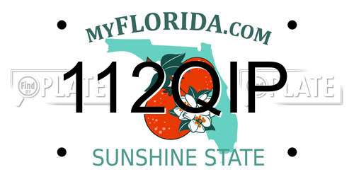 112QIP Florida License Plate