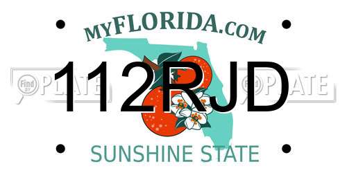 112RJD Florida License Plate