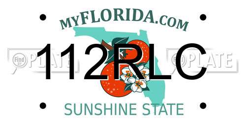 112RLC Florida License Plate