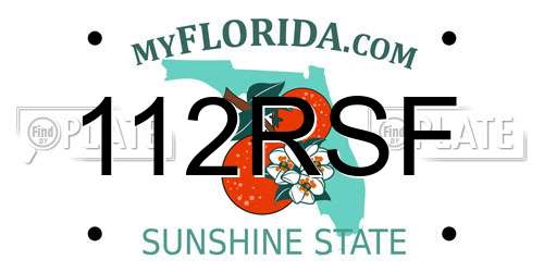 112RSF Florida License Plate