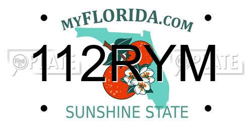 112RYM Florida License Plate
