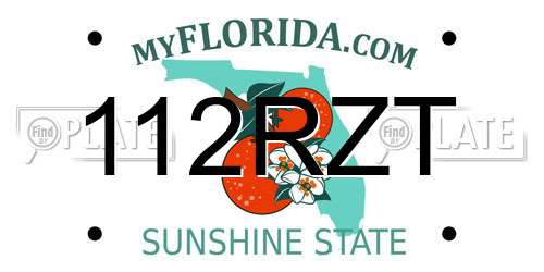 112RZT Florida License Plate