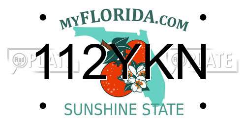 112YKN Florida License Plate