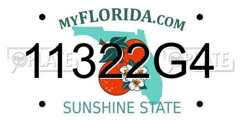 11322G4 Florida License Plate