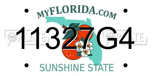 11327G4 Florida License Plate