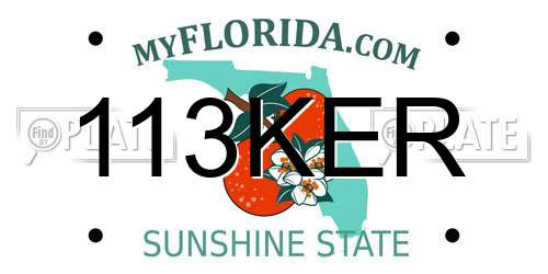 113KER Florida License Plate