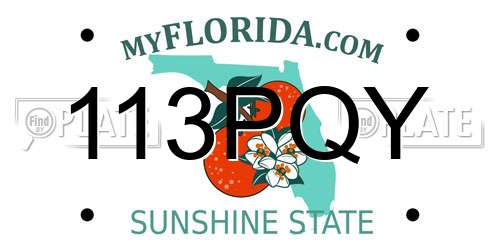 113PQY Florida License Plate
