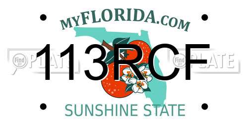 113RCF Florida License Plate