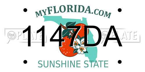 1147DA Florida License Plate