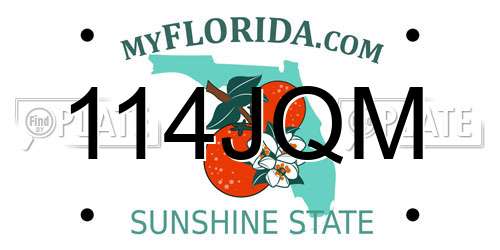 114JQM Florida License Plate