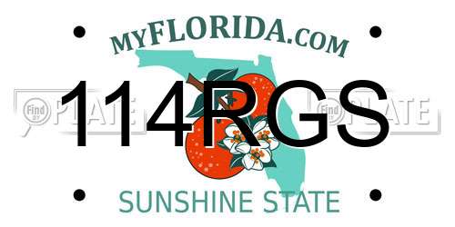 114RGS Florida License Plate