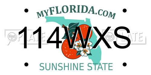 114WXS Florida License Plate