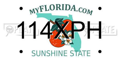114XPH Florida License Plate