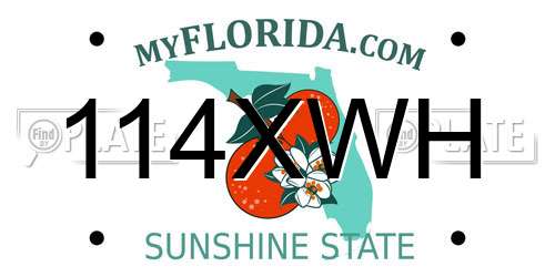 114XWH Florida License Plate