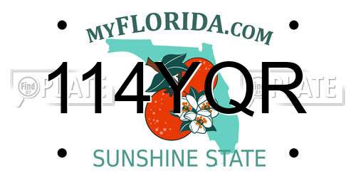 114YQR Florida License Plate