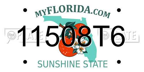 11508T6 Florida License Plate